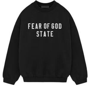 NWT AUTHENTIC Fear of God Black Crewneck Sweater with pockets- MEDIUM